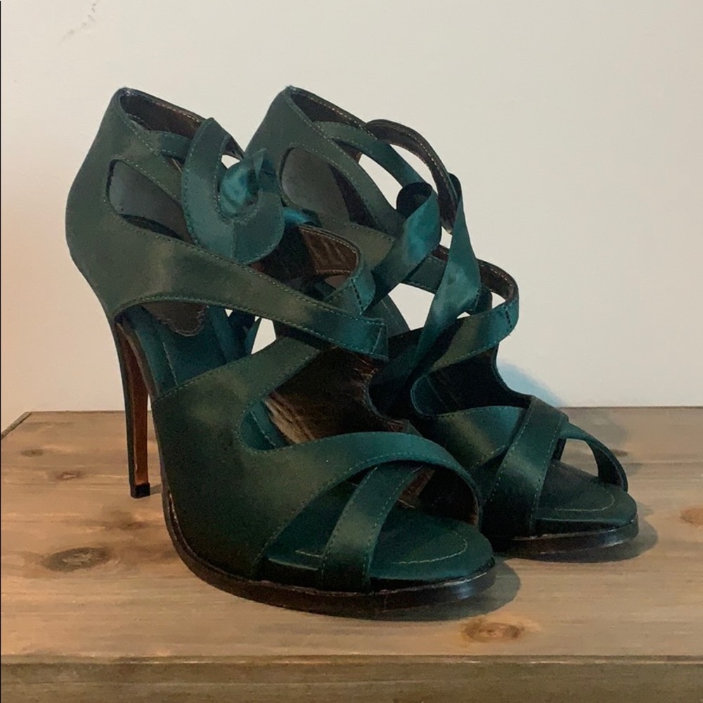 Satin Lace up sandals